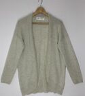 Fat Face Open Cardigan 14 Ivory Grey Long Sleeve Wool Cashmere Blend Womens