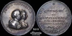 Gran Bretaña, Jorge III, medalla de plata matrimonio 1761, BHM 12, ¡Rara!, XF - Imagen 1 de 6