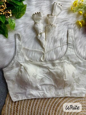 Blusa sari confeccionada choli mujer diseñador estilo bollywood blusa sin mangas. Foto 1 de 4