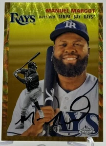 2023 TOPPS CHROME PLATINUM GOLD WAVE REFRACTOR #394 MANUEL MARGOT #26/50 RAYS - Picture 1 of 2