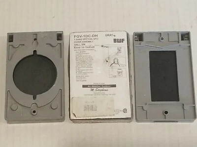 2 BWF FGV-1DC-DH 1 Gang Vertical GFCI Cover Assembly Gray/ (1) E30640 31D7 NEW - Image 1 of 4