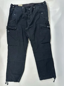 Polo Ralph Lauren RLPC Trousers Combat GS Cargo Pants Black Size 42Bx30 Vintage - Picture 1 of 10