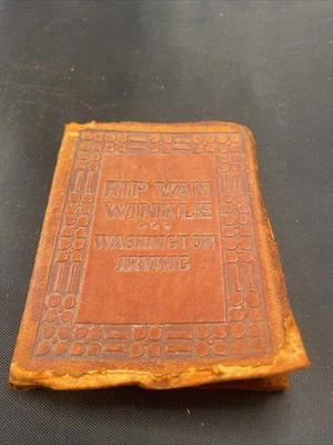 LITTLE LEATHER LIBRARY BOOK Washington Irving RIP VAN WINKLE Antique Literature Foto 1 de 4