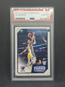 Tarjeta de novato Ja Morant 2019 NBA Panini Chronicles #84 "Threads" - PSA 10 gemas como nueva - Imagen 1 de 6