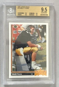 1991 Upper Deck #13 Brett Favre PSA 9 Mint RC Rookie Card - Bild 1 von 2