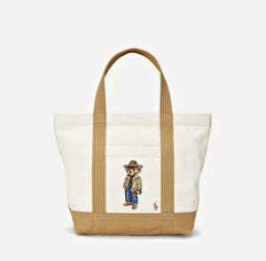 POLO Ralph Lauren Women's Bear Canvas Small Tote Bag - Genuine 🔸Tracking🔸 - Picture 1 of 6
