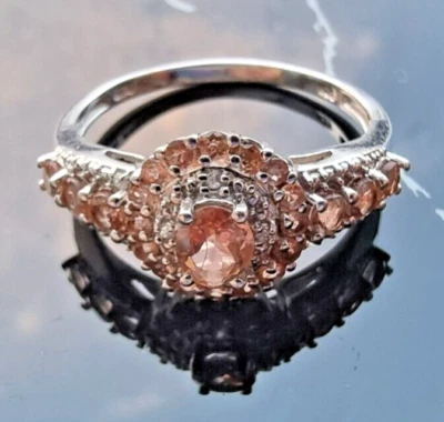 ELEGANTE ANILLO MORGANITA PLATA DE LEY 925 TALLA 10,25 Foto 1 de 4