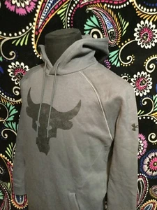 Under Armour Project Rock Hoodie Herren klein blau Fleece BSR Bull Logo Fitnessstudio neu ohne Etikett - Bild 1 von 5
