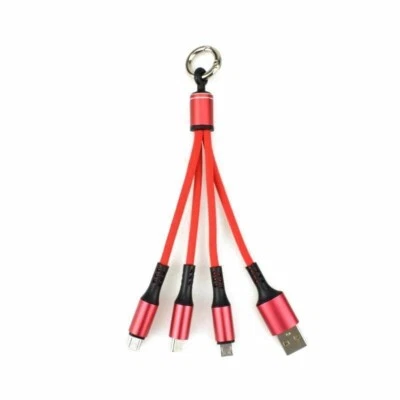 USB  Cable Type-C Fast  3 in 3A 1 iOS Phone Charger USB Charging Micro Keychain - Image 1 of 4