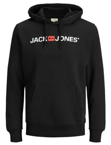 Sudaderas con capucha negras con logotipo retro Jack & Jones - Imagen 1 de 4