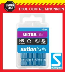 10 x SUTTON IMPACT ULTRABIT HEX HEAD 5mm x 50mm INSERT BITS - GERMAN MADE - Picture 1 of 4