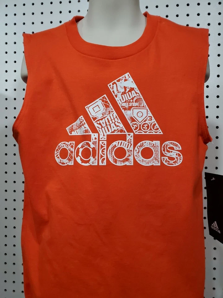 Boys Kids Youth Adidas Tank Top NEW Orange Size 4 - Image 1 of 1