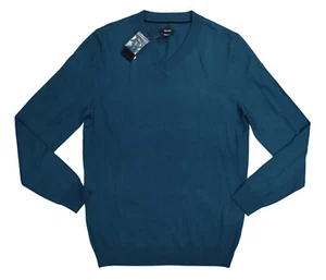 Alfani Merino Wool Blend Solid Color V-Neck Pullover Men's Sweater NWT Kale - Picture 1 of 2