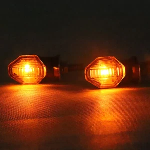 2X Universal Mini Lamp LED Motorcycle Turn Signals Indicator Amber Blinker Light - Picture 1 of 10