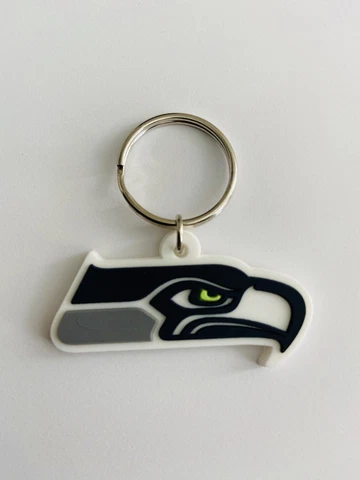 SEATTLE SEAHAWKS  NFL KEYCHAIN FOOTBALL TEAM DECAL LOGO PVC SUPER BOWL KEY MVP Cover