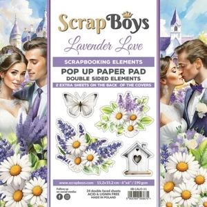 ScrapBoys Papers - Lavender Love POP UP Paper Pad 24/pk Scrapbook Elements - Picture 1 of 2