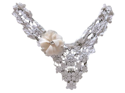 Lace Applique Craft DIY Vintage Victorian Style Lace Sewing Collar With Floral - image 1 of 4