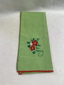 Kay Dee Designs-'Be Merry' Embroidered Green Kitchen Towel - New (no packaging) - Picture 1 of 4