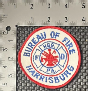 HARRISBURG PENNSYLVANNA BUREAU OF FIRE PATCH LIGHT BLUE STICHING - Picture 1 of 2