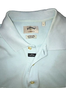 Callaway Golf Big Bertha Pique Polo Shirt Men's Large Blue S/S Pima Cotton - Picture 1 of 6