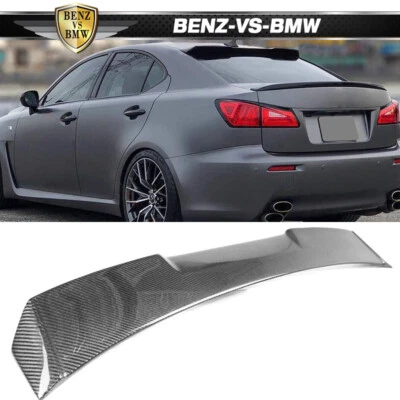 Fits 06-13 Lexus IS250 IS350 IS-F V Style Rear Roof Spoiler Carbon Fiber - CF Foto 1 de 4
