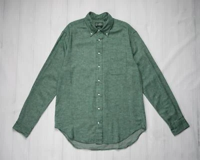 Gitman Vintage $220 Brushed Emerald Green Chambray Shirt Button Down Collar XXL - Image 1 of 4