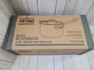 Brand New All Clad D5 4 qt Brushed 5-ply Stainless Steel Saucepan w/ Lid in Box - Picture 1 of 21