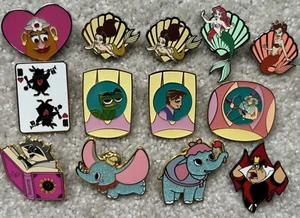 Disney Pin Lot of 13 Ariel Seashell Mystery Tangled Dumbo Meeko Book Hearts - Picture 1 of 2