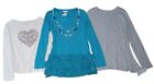 ?? Girl's New XL Rhinestone Long Sleeve Shirt Lot Necklace NWT Heart 14-16 14/16