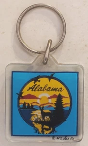 Vintage Alabama Souvenir Acrylic Keychain Keyring by MC Art Co - Picture 1 of 3