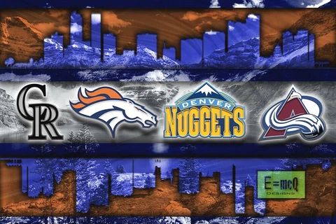 DENVER Sports Poster, Denver Broncos Denver Nuggets Print Free Shipping Us Cover