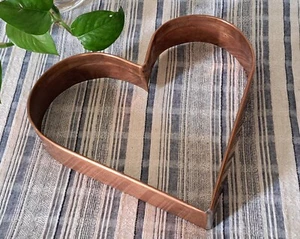Antique Vintage Copper Heart Large Cookie Cutter Rustic Decor Handmade 8.5" - Picture 1 of 10
