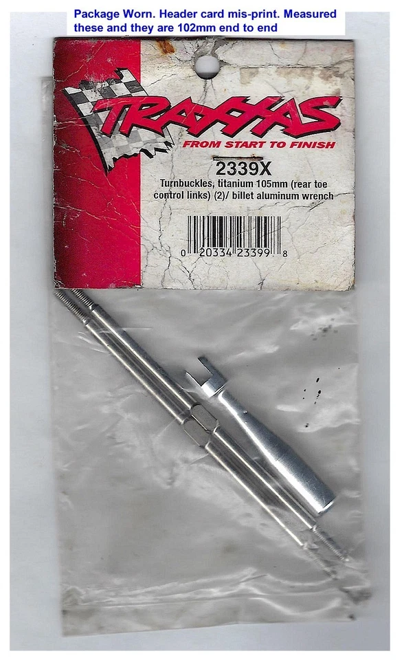 Vintage Traxxas 2339X 102mm Titanium Turnbuckles Rear Tie Rods T-Maxx +Wrench - Image 1 of 1