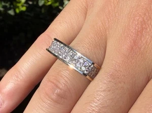 VINTAGE ESTATE 14K Yellow Gold 1.92ctw Pave Diamond Ring Band Size 6.75 - 9.5g - Picture 1 of 24