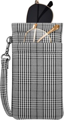 Bolsa para gafas dobles con correa portátil para apretar gafas suaves estuche para gafas de sol Foto 1 de 4