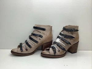 MUJER FREEBIRD SANDALIAS INFORMALES PUNTA ABIERTA CORREAS MARRÓN NUDE TALLA 8 - Imagen 1 de 9