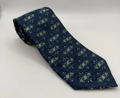 Steve Harvey Blue & Green Geometric 100% Polyester Tie  - Image 1 of 4