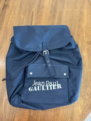JEAN PAUL GAULTIER 'Weekend' Backpack Bag Navy Polyester Drawstring Travel EUC - Image 1 of 4