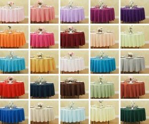 LinenTablecloth 90 in. Round Polyester Tablecloths, 23 Colors! Weddings & Events