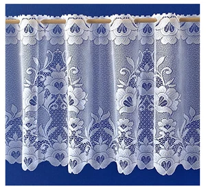 Scheibengardine Panneaux edler Jacquard Blumen weiß Bistrogardine Gardine Typ10 - Bild 1 von 7