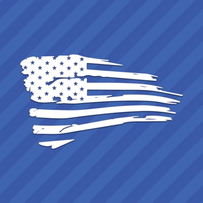 American Flag Distressed Tattered Vinyl Decal Sticker