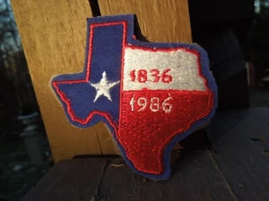 Vintage 1836 - 1986 Texas State 150th Anniversary Embroidered Felt Iron On Patch - Picture 1 of 7