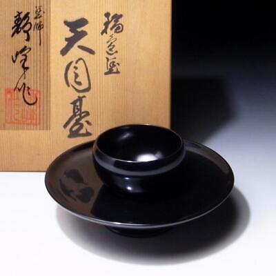 $WL67 Japanese Wooden Stand For Tea Bowl, TENMOKU-DAI By Famous SEIHO KITANI • 38.65$