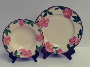 Franciscan Desert Rose 10.25" Dinner Plate & Soup Bowl Made In The USA Lot Of 2  - Picture 1 of 7