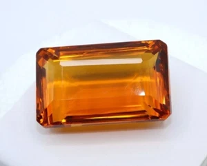 Brazilian Topaz Orange Emerald Cut 91-92 Ct Natural EGL Certified Loose Gemstone - Picture 1 of 5