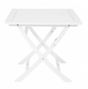 Catar Gartentisch 80x80 Klapptisch Holztisch Tisch Bistrotisch Eukalyptus weiß