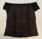 Torrid Women's Black Sheer Lined Ruched Blouse Off The Shoulder Size 3