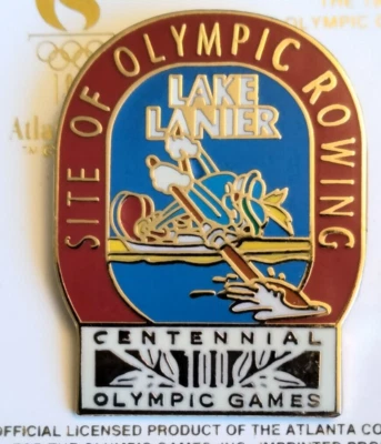 Atlanta 1996 Olympic Games Lake Lanier Site of Olympic Rowing Pin by Imprinted - Image 1 of 3