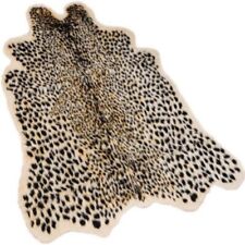 Leopard Area Rug Animals Printed Hide Mats Faux Fur Cowhide Skin Carpet for Home