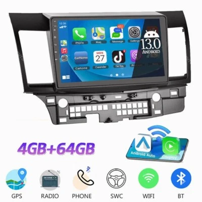 Android 13 CarPlay For Mitsubishi Lancer 2008-2012 Car Radio GPS Navi Stereo BT - Image 1 of 4